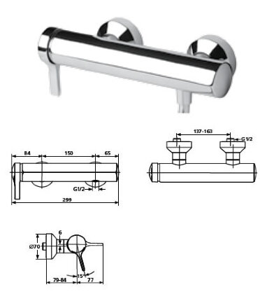 Меланж смеситель  для душа, хром, без аксессуаров Ideal Standard A4269AA