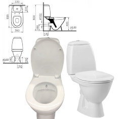 Унитаз-компакт Vitra Grand с бидеткой, сидение дюропласт арт.9763B003-1206: