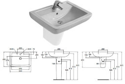 "Евровит+"  умывальник 65 см квадратный Ideal Standard V303001