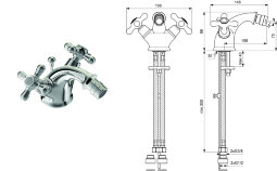 Ретро Смеситель для биде, ?Лягушка?-малая, хром Vidima B1479AA / B9708AA	/BA124AA