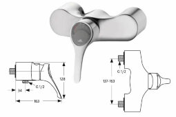 Серамикс 60-ых смеситель для душа настенный, хром Ideal Standard A3828AA