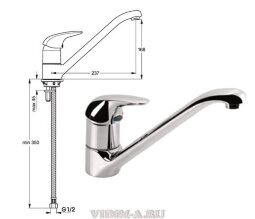 Твист смеситель для кухни, хром Vidima B7285AA Снят с производства