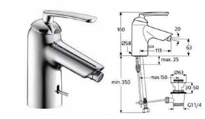 Серамикс Лайф смеситель для биде, гибкая подводка, хром Ideal Standard A3704AA