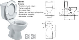 Стиль [BOX] унитаз-компакт горизонтальный выпуск с функцией биде,белый Vidima W906001 СНЯТ С ПРОИЗВОДСТВА
