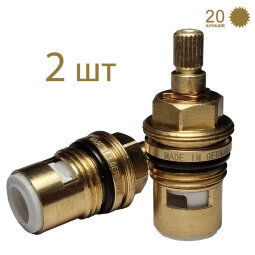 Кран-буксы, керамика, 1/2", 20 шлицов, (аналог) B960350NU, B964636NU​ для VIDIMA, GROHE, IDEAL STANDARD (2шт)