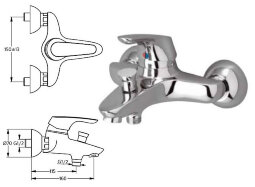 Сераспринт нью смеситель для ванны без аксессуаров, хром Ideal Standard B3743AA