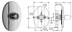 Смеситель для ванны/душа Ideal Standard Ceratherm 200 внешняя часть A3208AA Снят с производства