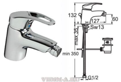 Сева Микс смеситель для биде, хром Vidima B7383AA	/BA055AA снят с производства