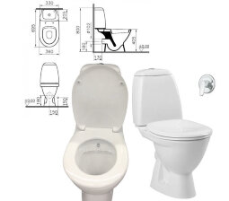 Комплект Унитаз напольный Vitra Grand-2 с функцией биде, белый, арт. 9764B003-1206 : + CeraPlan Ideal Standard A5960AA (9764B003-1206 +A5960AA)