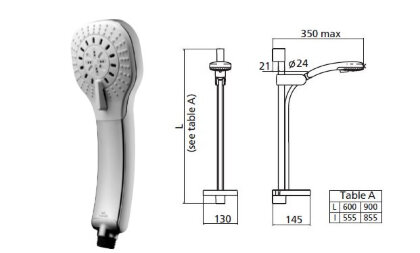 SENSES 110 4-функциональная лейка rain / Champagne / Massage/Downpoor rain, диаметр 100 мм Ideal Standard T2439AA Снят с производства