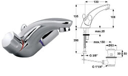 Еврофло Нью смеситель для умывальника, гибкая подводка Ideal Standard B1890AA