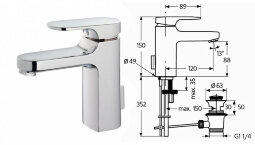 Моментс смеситель для умывальника, хром Ideal Standard A3903AA