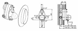 Комплект универсальный  для встраиваемых смесителей, внутр.часть Ideal Standard А2650NU Распродажа