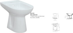 Сева Микс [BOX] биде с отверстием под смеситель, белое Vidima W812901/W812961